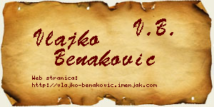 Vlajko Benaković vizit kartica